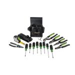 TROUSSE DOUTILS POUR ÉLECTRICIENS GREENLEE 0159-24, POCHETTE DE RANGEMENT POUR OUTILS, 16 PIÈCES - Greenlee Textron - Chaque