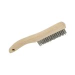 BROSSE METALLIQUE MANUELLE 4 RANGS, MANCHE COURT, ACIER INOXYDABLE