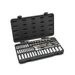 76 Pc. 1/4'' + 3/8'' Drive 12 Point Standard + Deep SAE/Metric Mechanics Tool Set