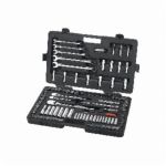 118 Pc. 1/4'', 3/8'' + 1/2'' Drive 6 + 12 Point Standard + Deep SAE/Metric Mechanics Tool Set