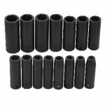 ENS.DOUILLES LONGUES NOIRES MM 15PCS PR.1/2" 6PT