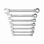 7 Pc. 72-Tooth 12 Point Ratcheting Combination SAE Wrench Set - Apex Tool Group - Chaque